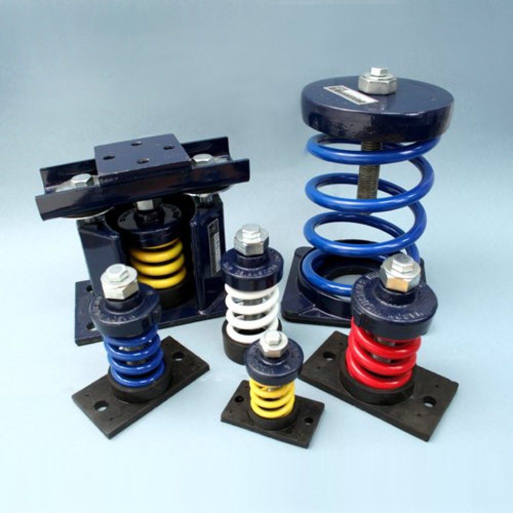 Mason UK has a complete range of spring mounts both open, enclosed and restrained. Spring mounts are typically used for applications where low frequency (sub 8Hz) vibrations are present.